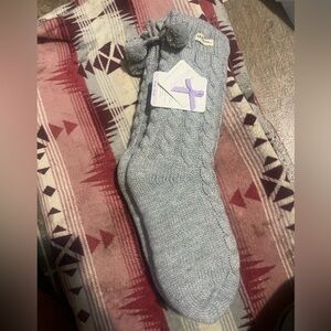 Skechers Light Gray Cable Knit Socks